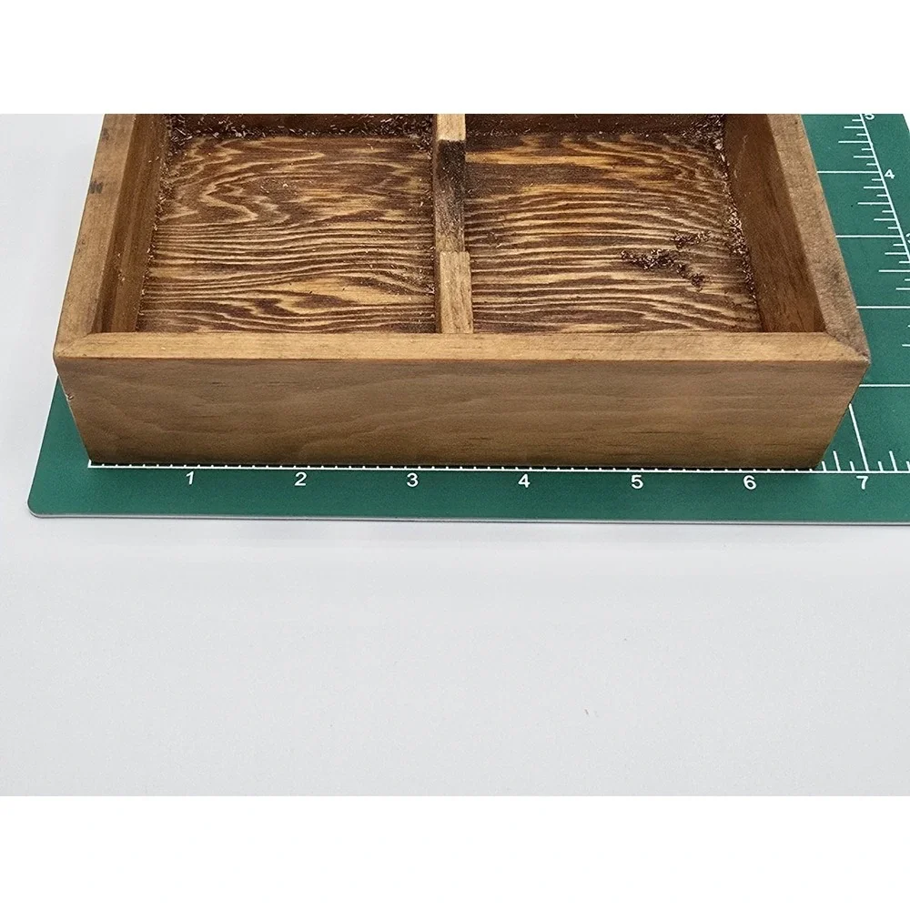 Vintage Mid‎ Century Ocean Beach Wooden Trinket Jewelry Box Seagulls Divided